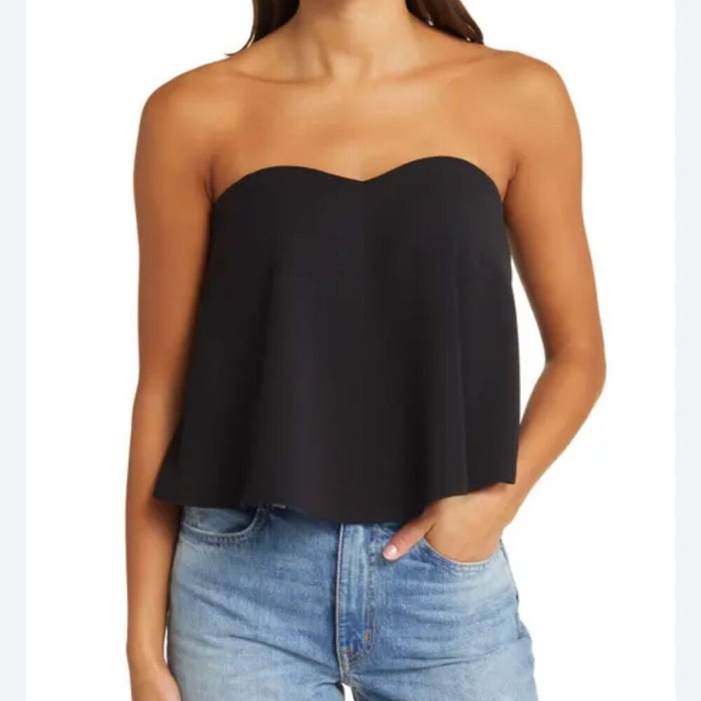 Black Strapless Crop Top